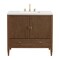 James Martin Vanities 36'' Vanity, Mid Century Walnut w/ 3 CM White Zeus Quartz Top 485-V36-WLT-3WZ - alternate 1